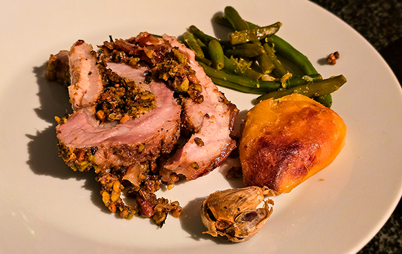 porchetta, fagiolini, patate