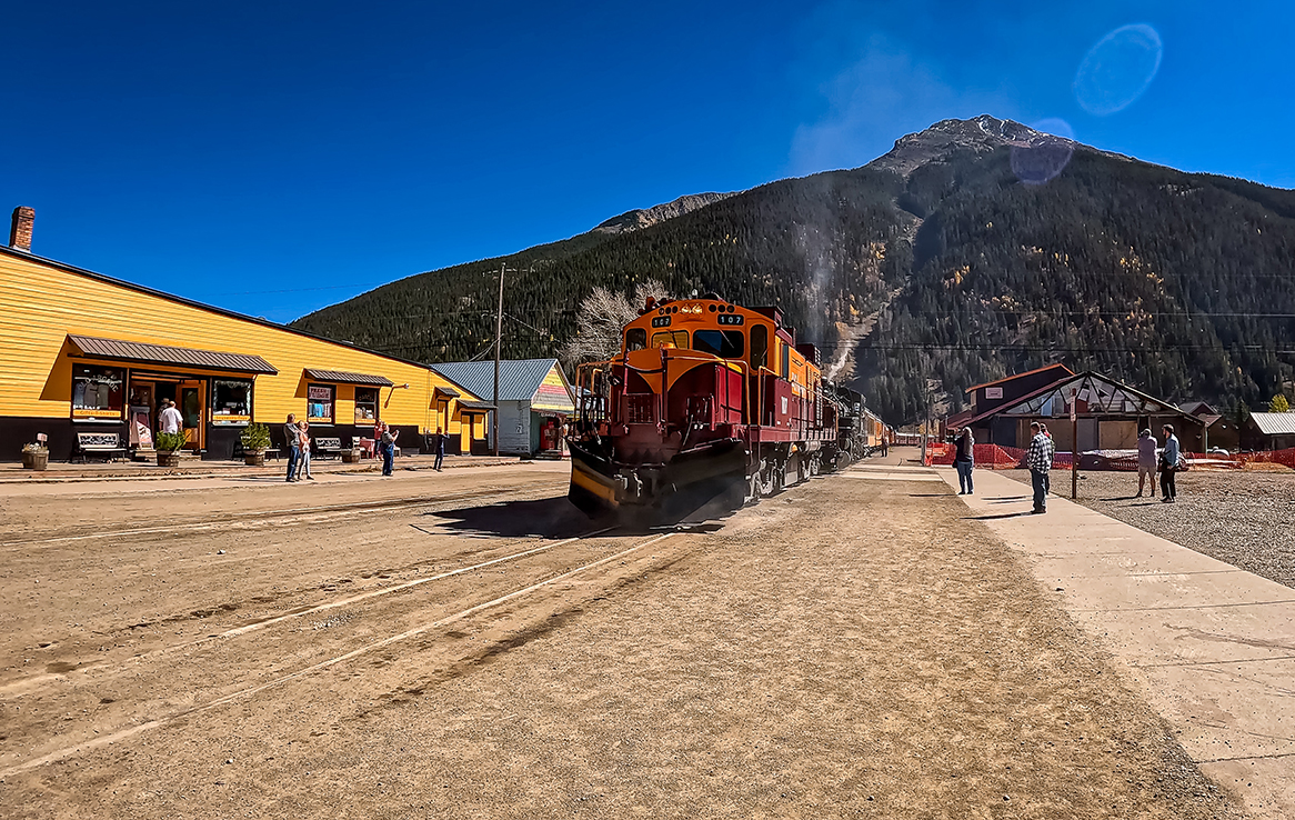 Ankunft des Silverton Steam Train