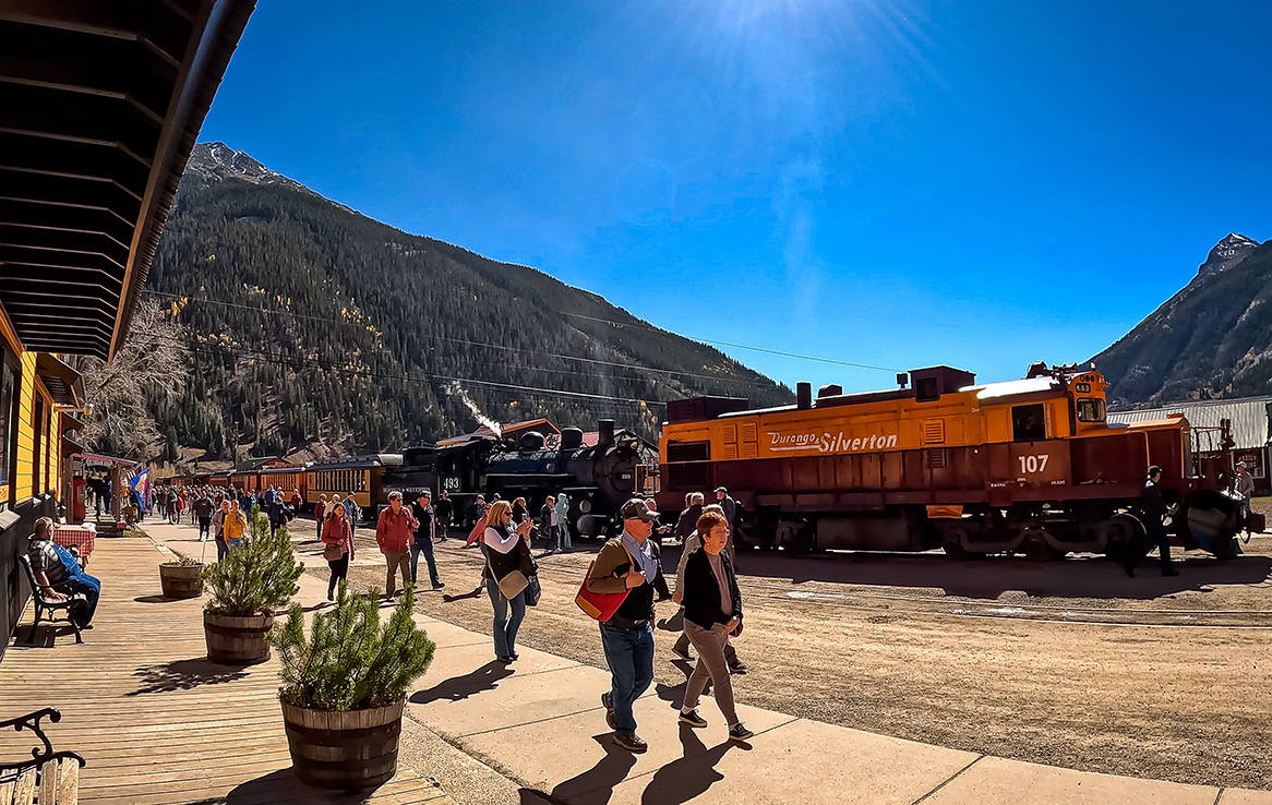 Ankunft des Silverton Steam Train