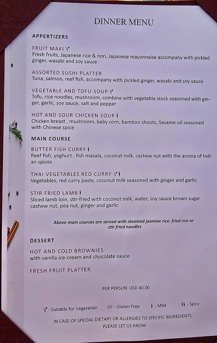 Dinner Menu